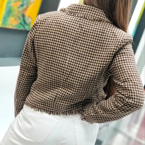 ALL ABOUT BUSINESS Houndstooth Blazer - brown tan - Picture 7 of 8